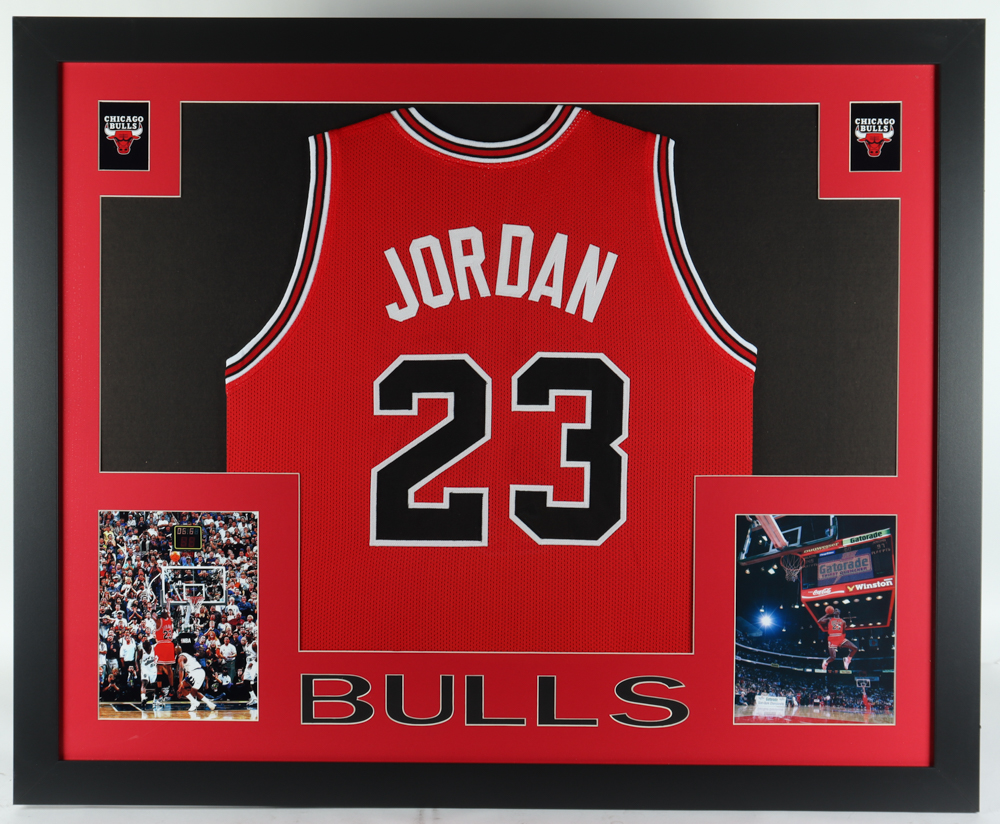 Michael Jordan Custom Framed Jersey Display at PristineAuction.com Michael Jordan Custom Framed Jersey Display at PristineAuction.com