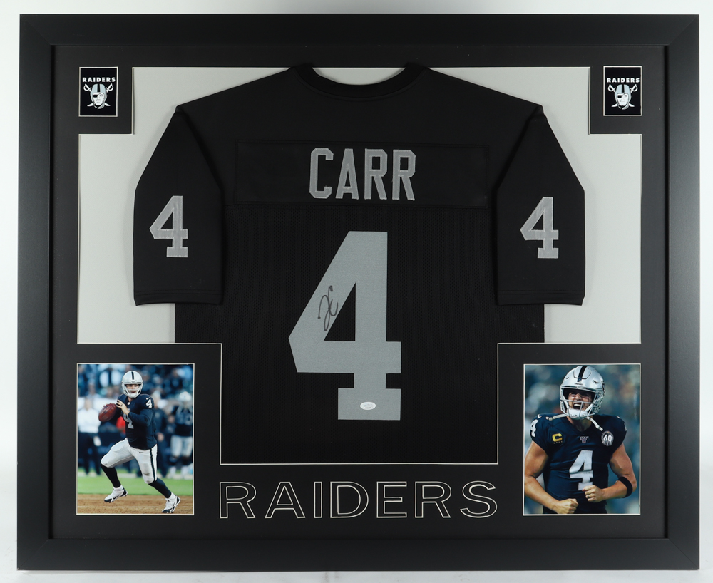 Derek Carr Signed Custom Framed Jersey Display (JSA) at PristineAuction.com Derek Carr Signed Custom Framed Jersey Display (JSA) at PristineAuction.com