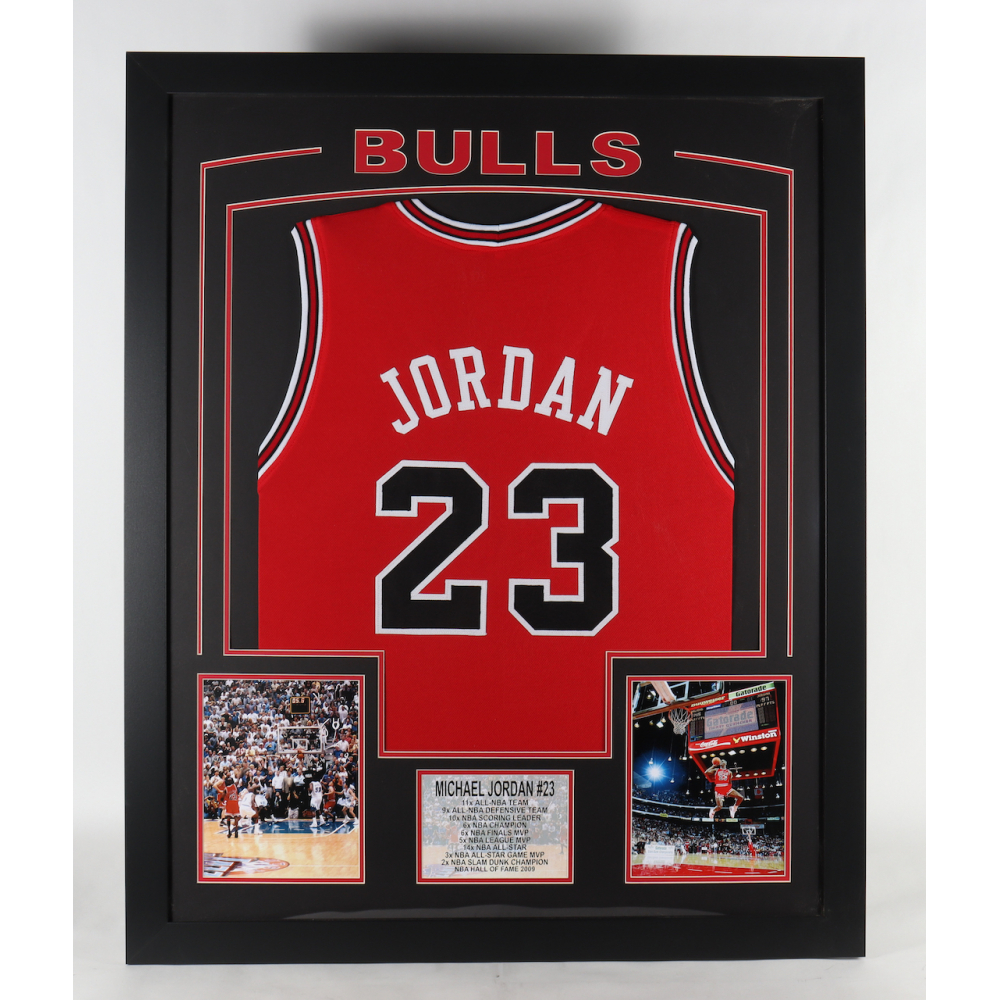 Michael Jordan Custom Framed Jersey Display Pristine Auction