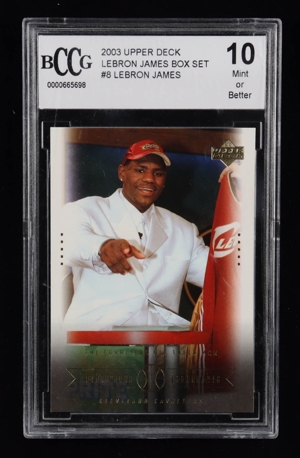 LeBron James 2003 Upper Deck LeBron James Box Set #8 / The Cavs Get Their Man RC (BCCG 10) at PristineAuction.com LeBron James 2003 Upper Deck LeBron James Box Set #8 / The Cavs Get Their Man RC (BCCG 10) at PristineAuction.com