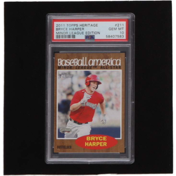 Bryce Harper 2011 Topps Heritage Minors #211 SP (PSA 10) at PristineAuction.com Bryce Harper 2011 Topps Heritage Minors #211 SP (PSA 10) at PristineAuction.com