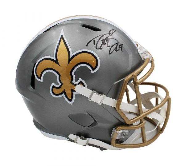 Drew Brees Signed Saints Full-Size Flash Alternate Speed Helmet (Beckett) at PristineAuction.com Drew Brees Signed Saints Full-Size Flash Alternate Speed Helmet (Beckett) at PristineAuction.com