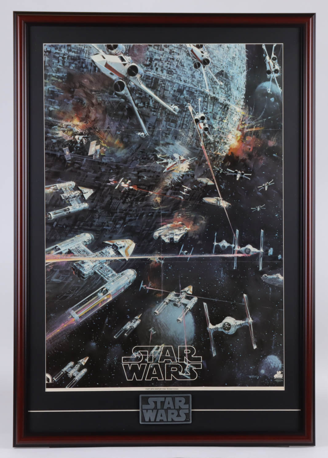 1977 "Star Wars" Custom Framed Poster with "Star Wars" Emblem at PristineAuction.com 1977 "Star Wars" Custom Framed Poster with "Star Wars" Emblem at PristineAuction.com