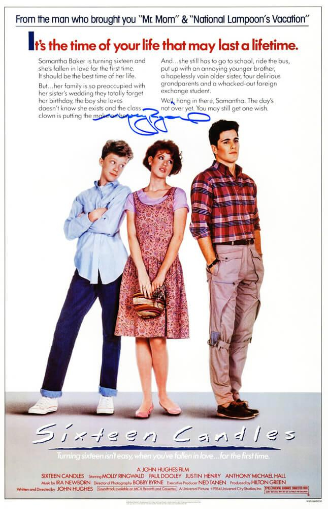 Molly Ringwald Signed "Sixteen Candles" 11x17 Movie Poster (Schwartz