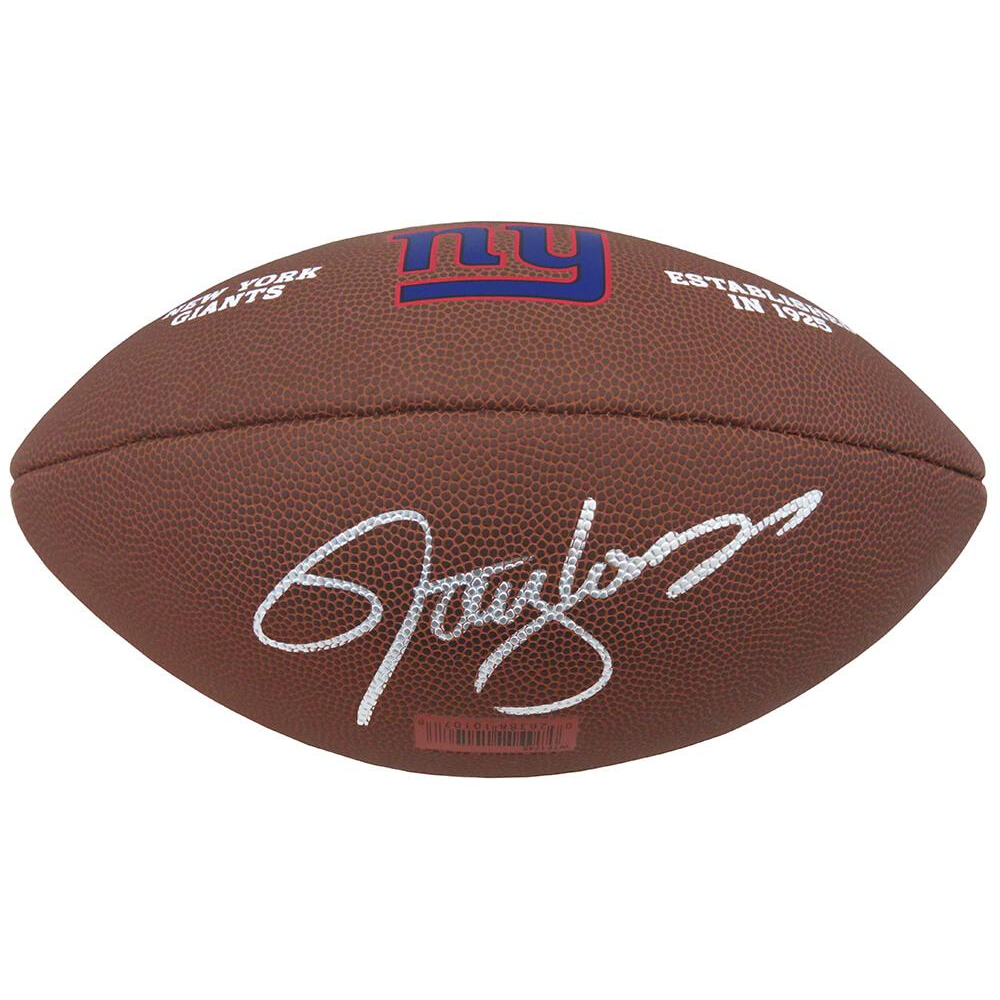 Lawrence Taylor Signed Giants Logo Football (Schwartz) Pristine Auction