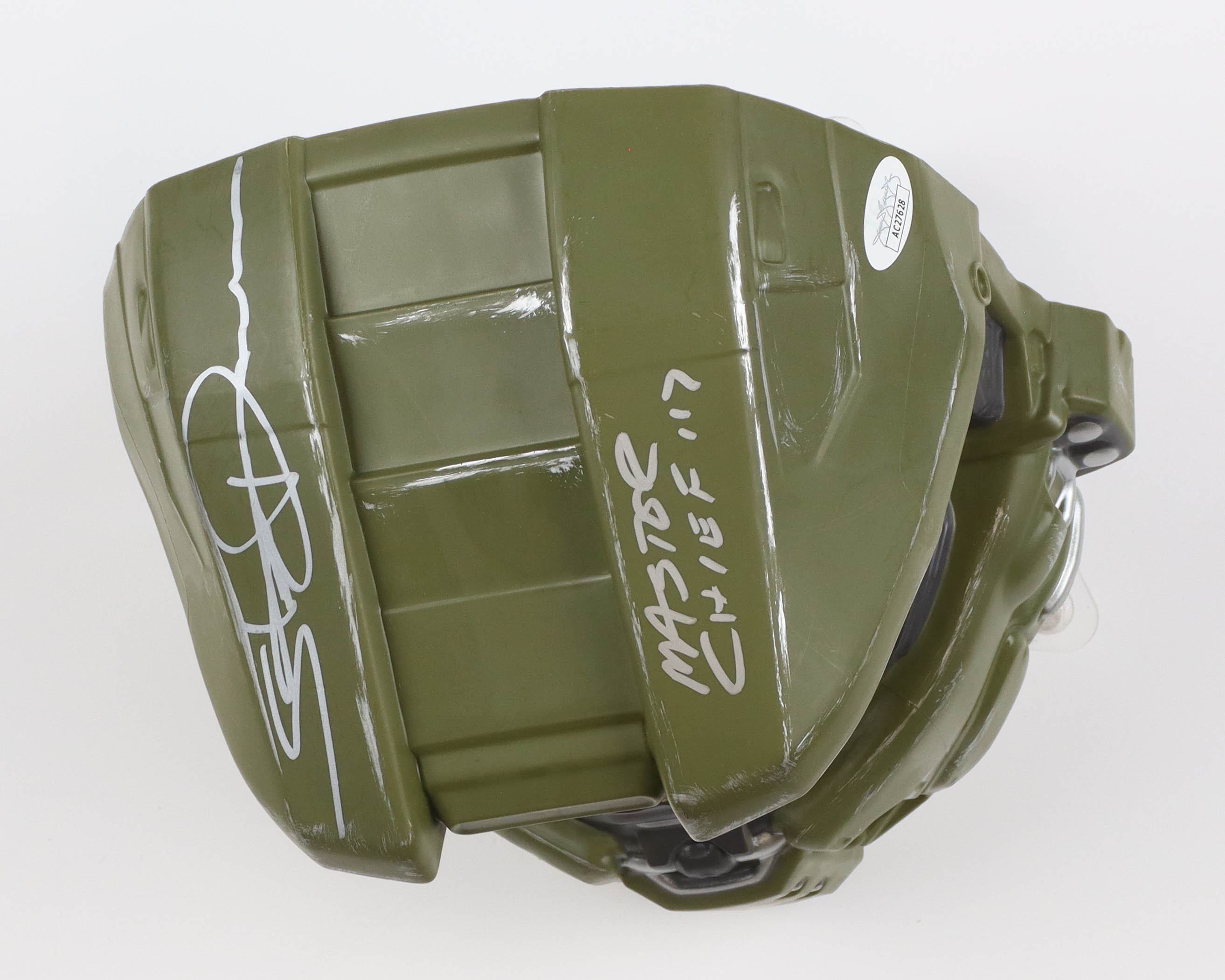 Steve Downes Signed "Halo" Master Chief Full-Size Helmet Mask Inscribed "Master Chief 117" (JSA) at PristineAuction.com Steve Downes Signed "Halo" Master Chief Full-Size Helmet Mask Inscribed "Master Chief 117" (JSA) at PristineAuction.com