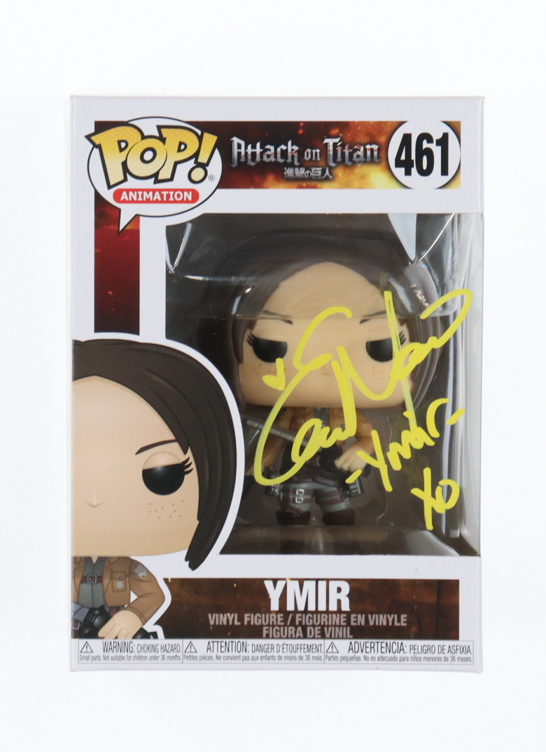 Elizabeth Maxwell Signed "Attack on Titan" #461 Ymir Funko Pop! Vinyl Figure Inscribed "Ymir XO" (JSA) at PristineAuction.com Elizabeth Maxwell Signed "Attack on Titan" #461 Ymir Funko Pop! Vinyl Figure Inscribed "Ymir XO" (JSA) at PristineAuction.com