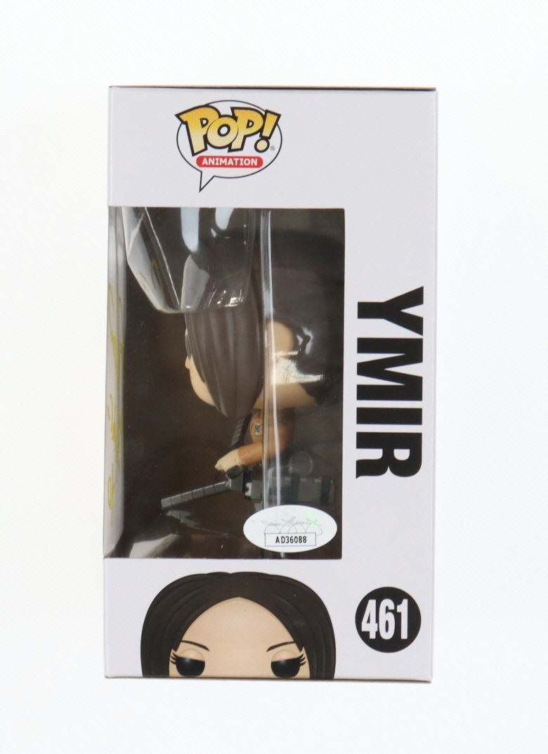 Elizabeth Maxwell Signed "Attack on Titan" #461 Ymir Funko Pop! Vinyl Figure Inscribed "Ymir XO" (JSA) at PristineAuction.com Elizabeth Maxwell Signed "Attack on Titan" #461 Ymir Funko Pop! Vinyl Figure Inscribed "Ymir XO" (JSA) at PristineAuction.com