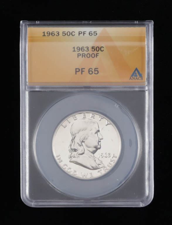 1963 Franklin Silver Half Dollar (ANACS PF65) at PristineAuction.com 1963 Franklin Silver Half Dollar (ANACS PF65) at PristineAuction.com
