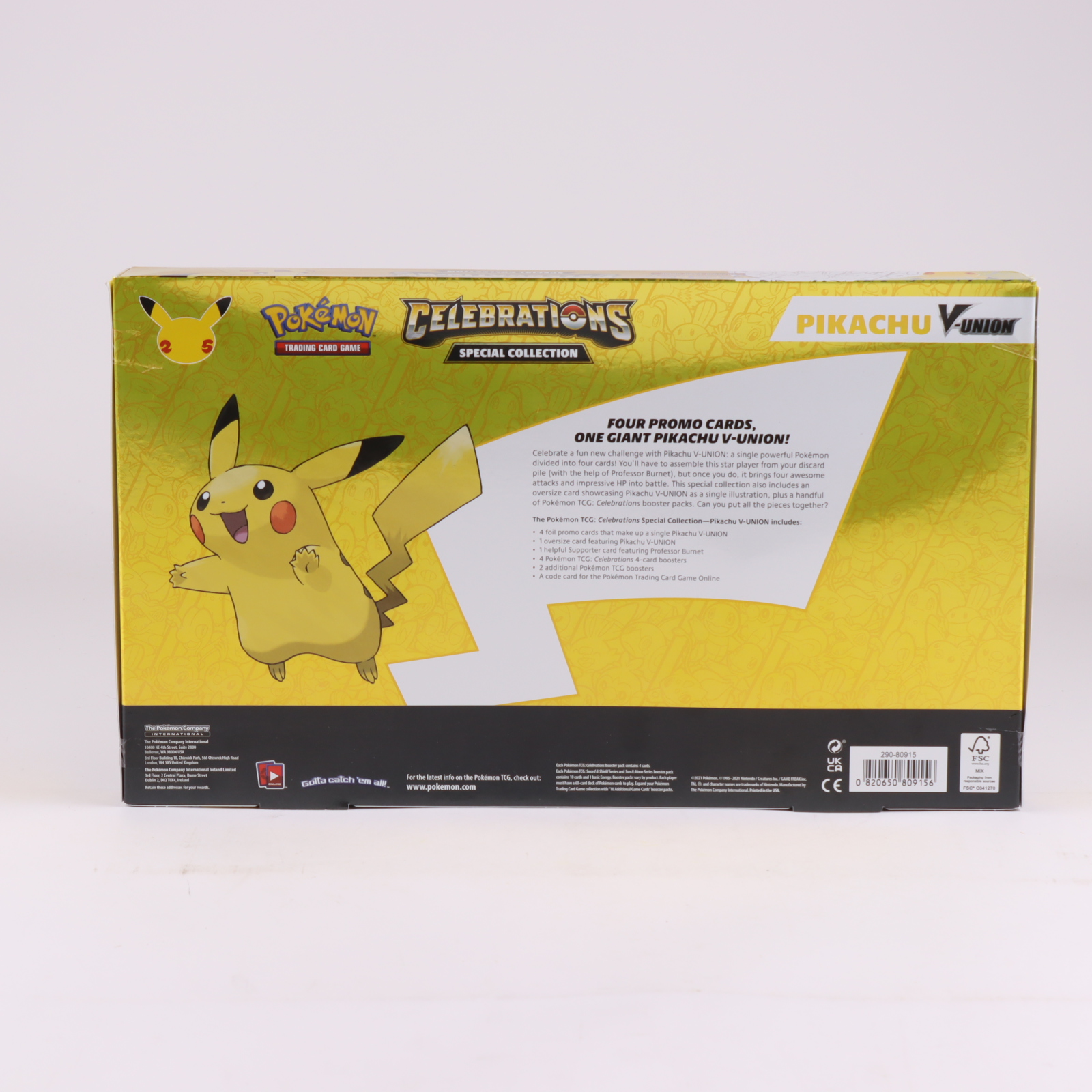Pokemon TCG: Pikachu V-Union Celebrations Special Collection Box with (4) Celebrations Packs & (2) Booster Packs at PristineAuction.com Pokemon TCG: Pikachu V-Union Celebrations Special Collection Box with (4) Celebrations Packs & (2) Booster Packs at PristineAuction.com