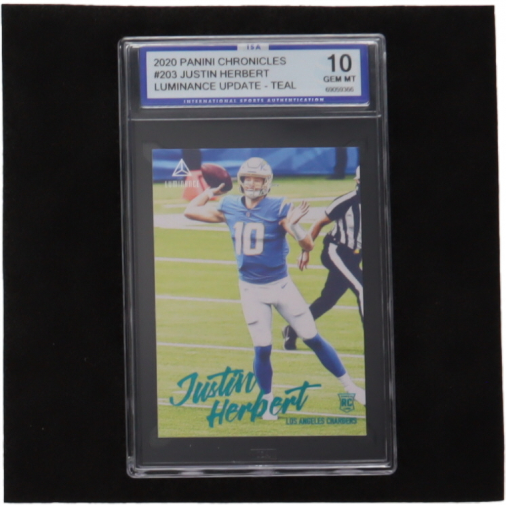 Justin Herbert 2020 Panini Luminance Teal #203 CHRONICLES RC (ISA 10) |  Pristine Auction