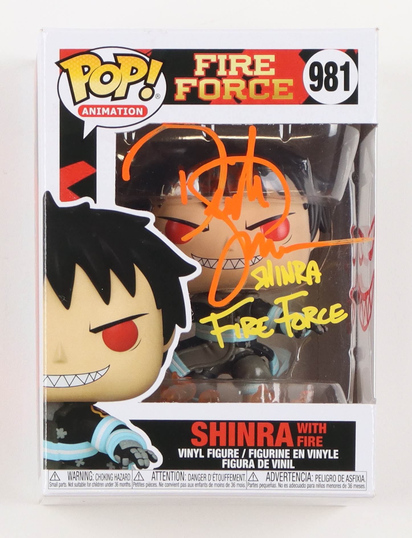 Derick Snow Signed "Fire Force" #981 Shinra with Fire Funko Pop! Vinyl Figure Inscribed "Shinra" & "Fire Force" (JSA) at PristineAuction.com Derick Snow Signed "Fire Force" #981 Shinra with Fire Funko Pop! Vinyl Figure Inscribed "Shinra" & "Fire Force" (JSA) at PristineAuction.com