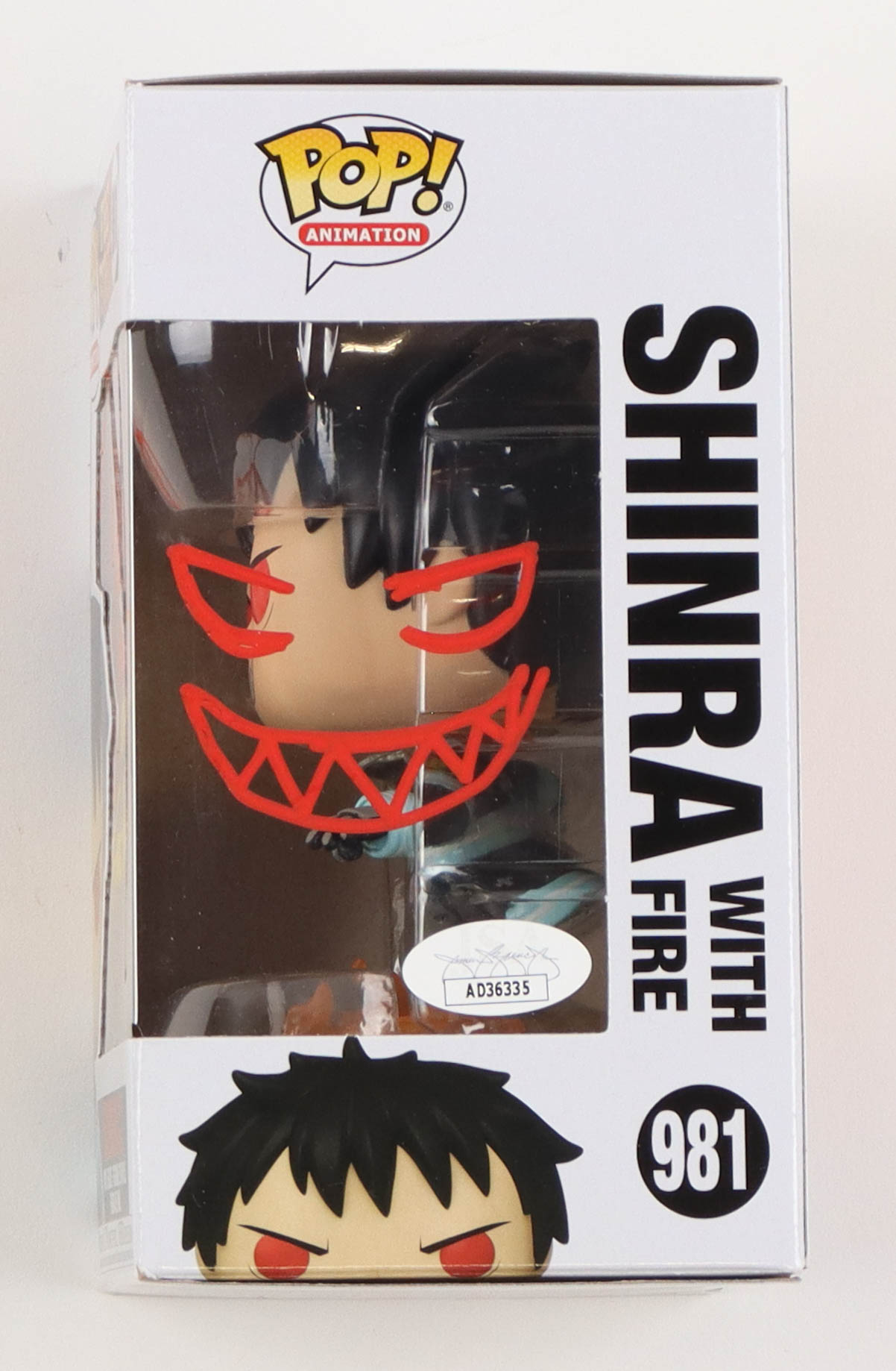 Derick Snow Signed "Fire Force" #981 Shinra with Fire Funko Pop! Vinyl Figure Inscribed "Shinra" & "Fire Force" (JSA) at PristineAuction.com Derick Snow Signed "Fire Force" #981 Shinra with Fire Funko Pop! Vinyl Figure Inscribed "Shinra" & "Fire Force" (JSA) at PristineAuction.com
