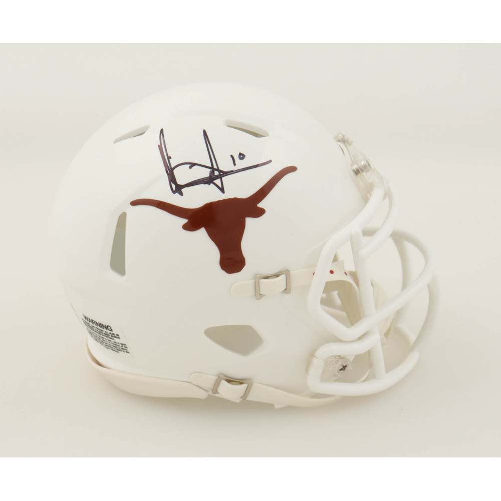 Vince Young Signed Texas Longhorns Mini Speed Helmet (JSA & PIA