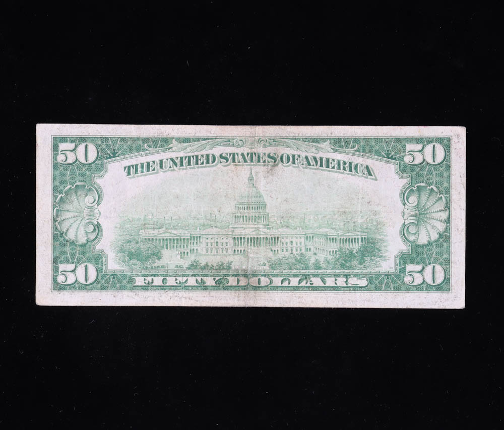 1928 $50 Fifty Dollar Green Seal U.S. Federal Reserve Note at PristineAuction.com 1928 $50 Fifty Dollar Green Seal U.S. Federal Reserve Note at PristineAuction.com