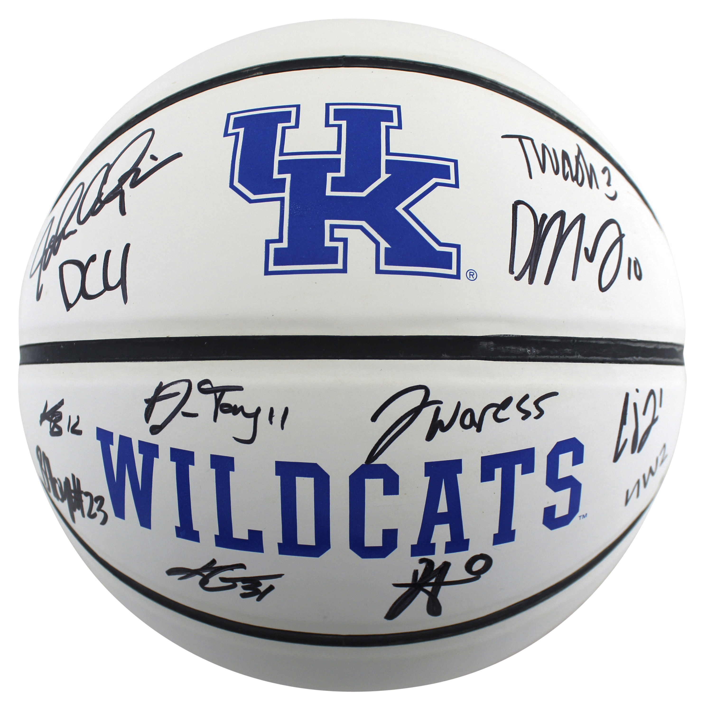 2021 Kentucky Wildcats Logo Basketball Team-Signed by (12) with John Calipari, Daimion Collins, Tyty Washington (Beckett) at PristineAuction.com 2021 Kentucky Wildcats Logo Basketball Team-Signed by (12) with John Calipari, Daimion Collins, Tyty Washington (Beckett) at PristineAuction.com