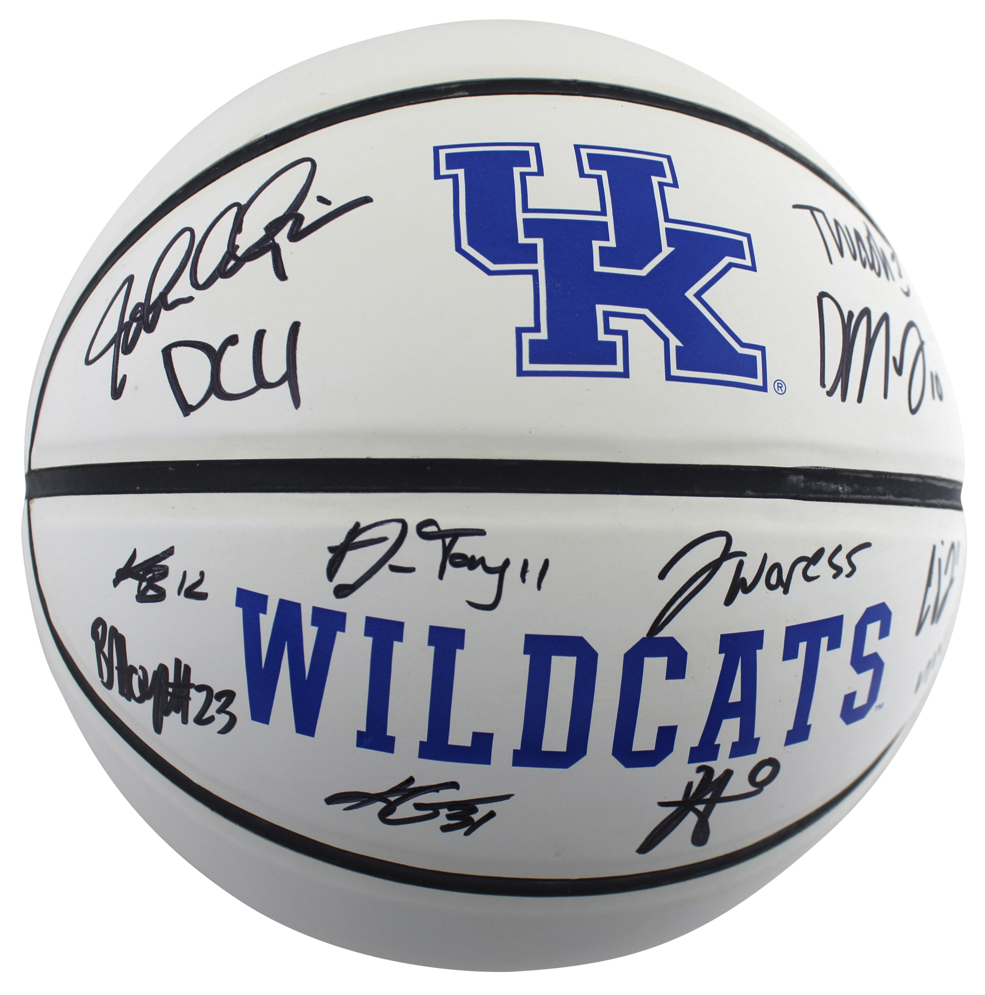 2021 Kentucky Wildcats Logo Basketball Team-Signed by (12) with John Calipari, Daimion Collins, Tyty Washington (Beckett) at PristineAuction.com 2021 Kentucky Wildcats Logo Basketball Team-Signed by (12) with John Calipari, Daimion Collins, Tyty Washington (Beckett) at PristineAuction.com