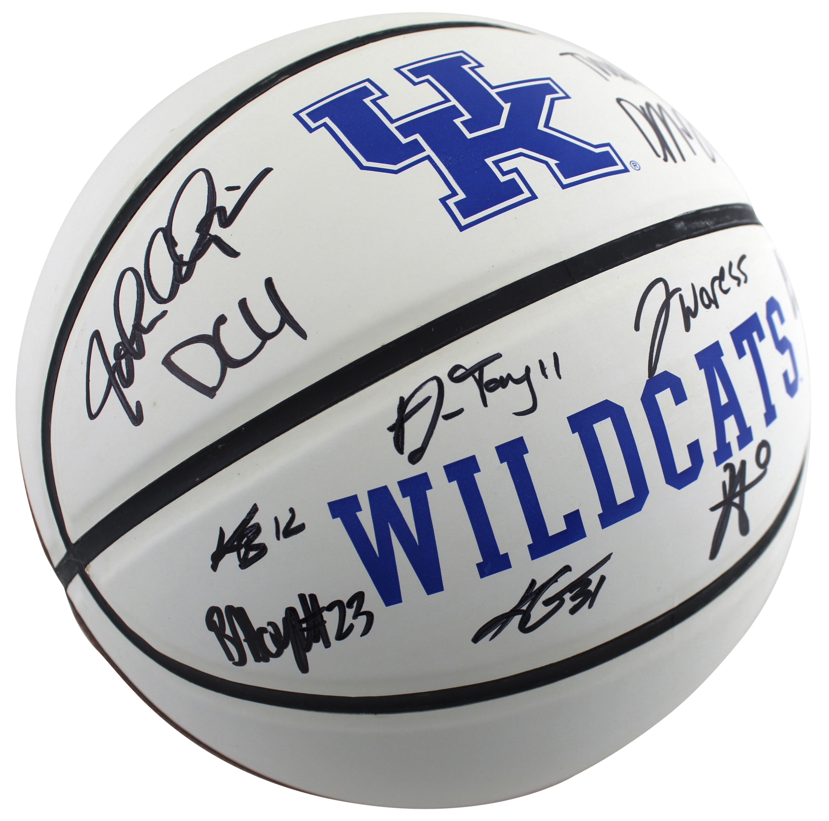 2021 Kentucky Wildcats Logo Basketball Team-Signed by (12) with John Calipari, Daimion Collins, Tyty Washington (Beckett) at PristineAuction.com 2021 Kentucky Wildcats Logo Basketball Team-Signed by (12) with John Calipari, Daimion Collins, Tyty Washington (Beckett) at PristineAuction.com