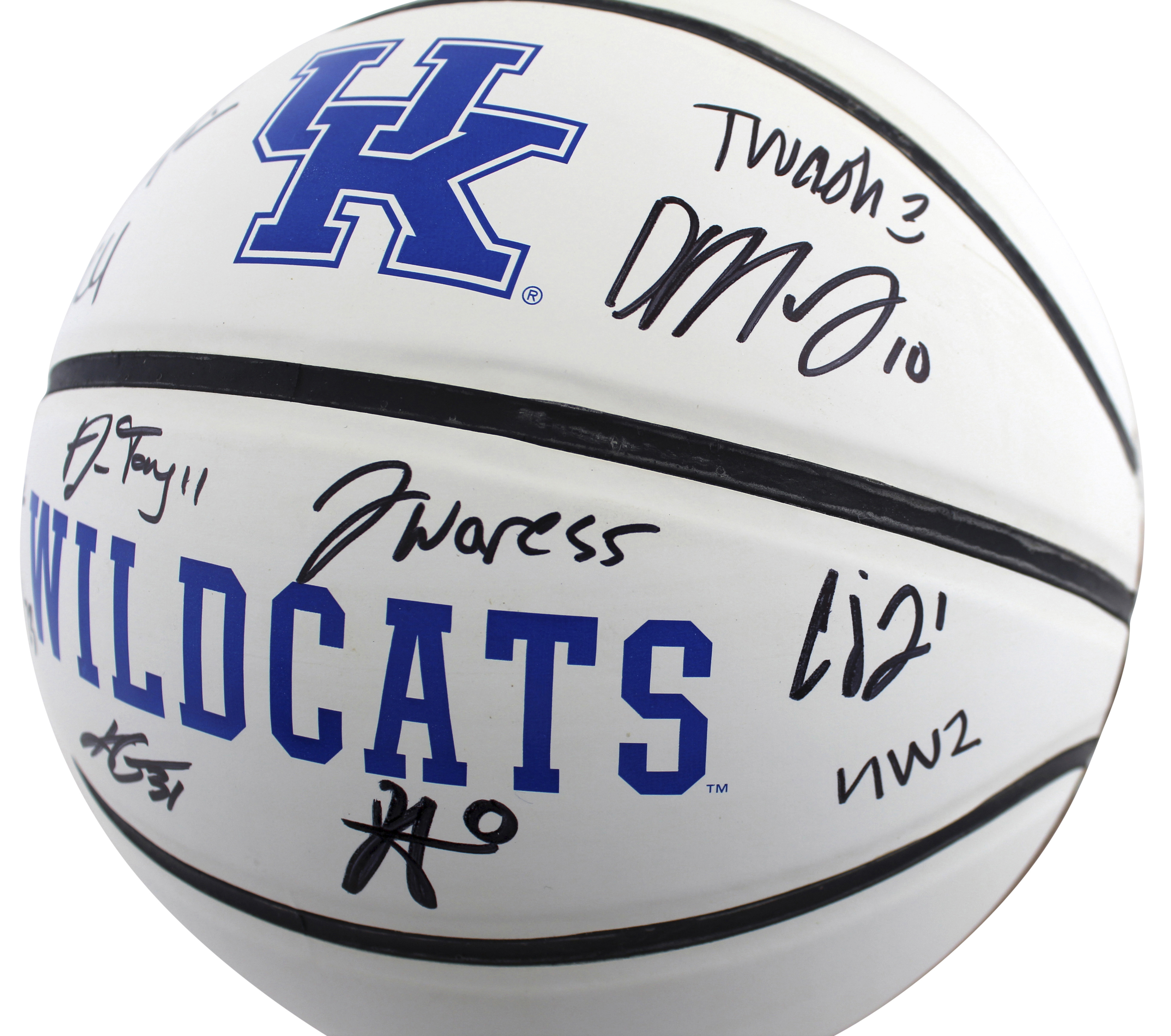 2021 Kentucky Wildcats Logo Basketball Team-Signed by (12) with John Calipari, Daimion Collins, Tyty Washington (Beckett) at PristineAuction.com 2021 Kentucky Wildcats Logo Basketball Team-Signed by (12) with John Calipari, Daimion Collins, Tyty Washington (Beckett) at PristineAuction.com