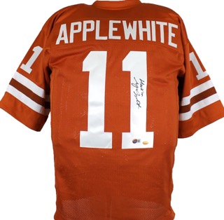 Major Applewhite Signed Jersey Inscribed "Hook 'em" (Beckett) at PristineAuction.com Major Applewhite Signed Jersey Inscribed "Hook 'em" (Beckett) at PristineAuction.com