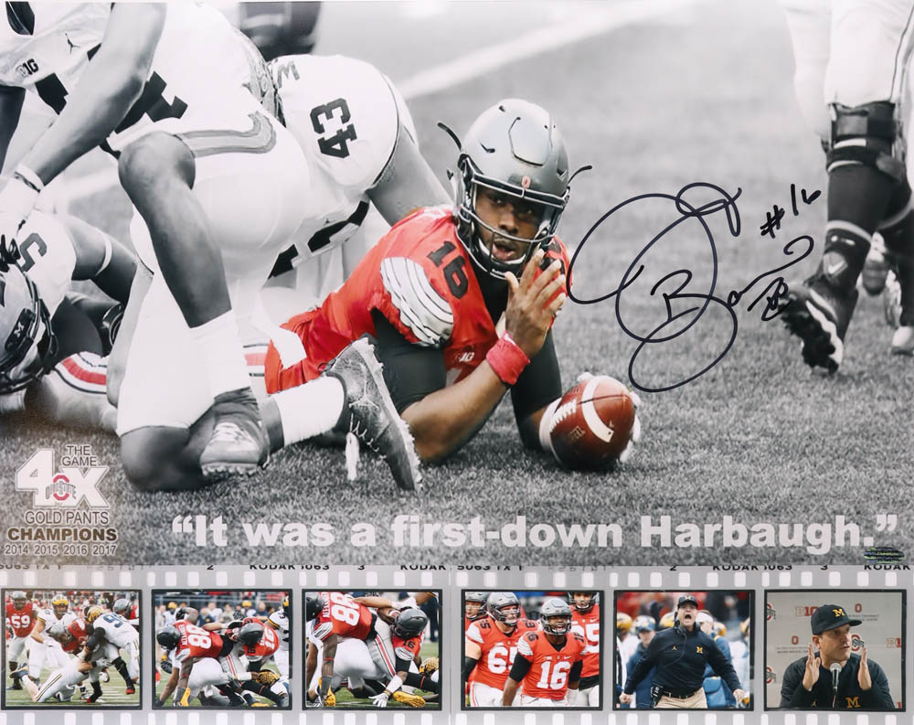 J.T. Barrett Signed Ohio State Buckeyes 11x14 Photo (Playball Ink) at PristineAuction.com J.T. Barrett Signed Ohio State Buckeyes 11x14 Photo (Playball Ink) at PristineAuction.com