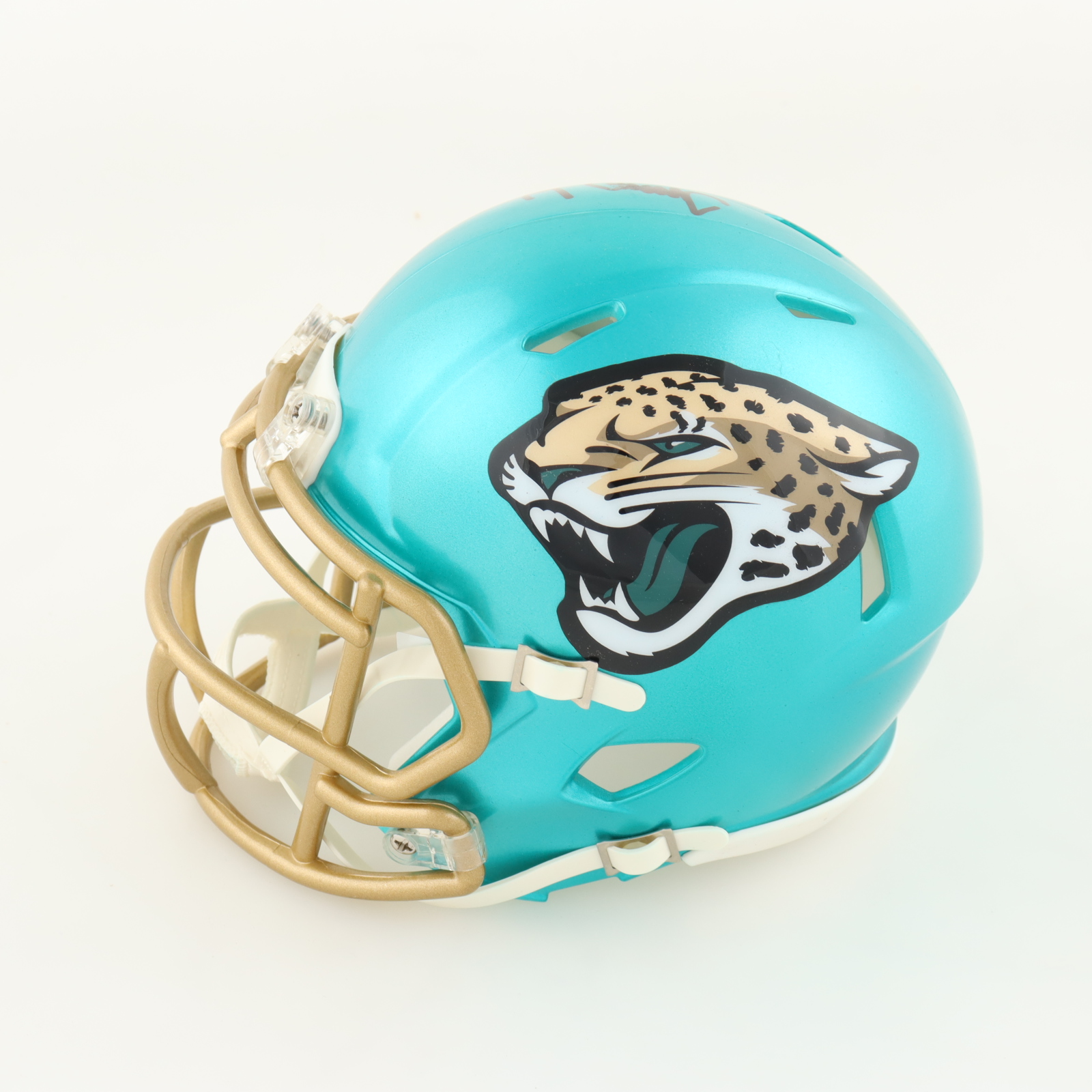 Travon Walker Signed Jaguars Flash Alternate Speed Mini Helmet (Beckett) at PristineAuction.com Travon Walker Signed Jaguars Flash Alternate Speed Mini Helmet (Beckett) at PristineAuction.com