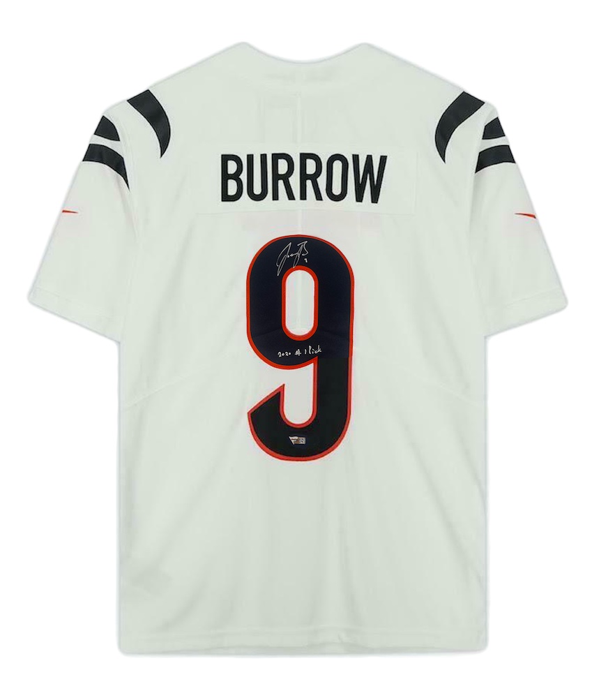 Joe Burrow Signed Bengals Jersey Inscribed "2020 #1 Pick" (Fanatics) at PristineAuction.com Joe Burrow Signed Bengals Jersey Inscribed "2020 #1 Pick" (Fanatics) at PristineAuction.com