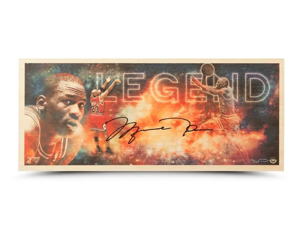Michael Jordan Signed Bulls 11x26 Bamboo Giclee (UDA) at PristineAuction.com Michael Jordan Signed Bulls 11x26 Bamboo Giclee (UDA) at PristineAuction.com