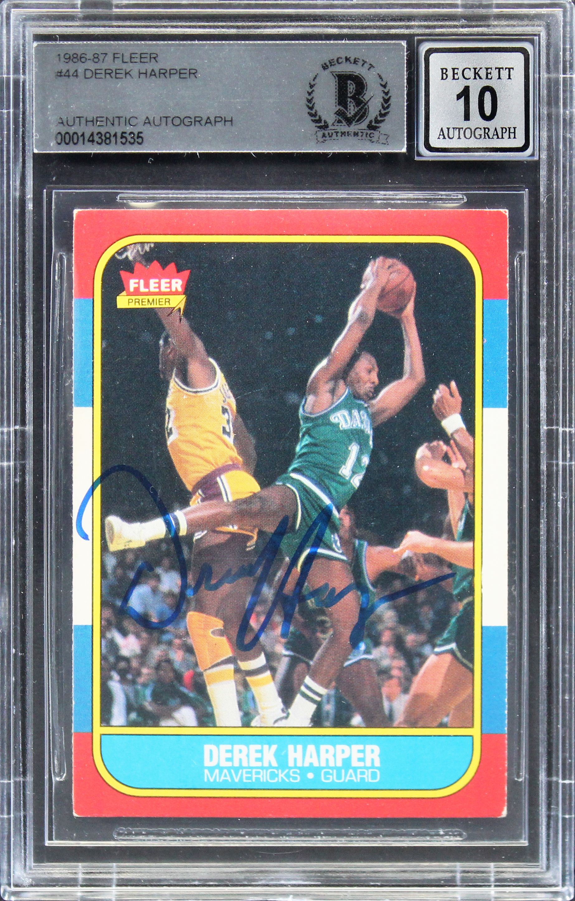Derek Harper Signed 1986-87 Fleer #44 RC (BGS | Auto 10) at PristineAuction.com Derek Harper Signed 1986-87 Fleer #44 RC (BGS | Auto 10) at PristineAuction.com