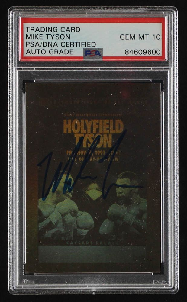 Mike Tyson Signed Holyfield & Tyson 1991-92 Kayo Heavyweight Gold Hologram (PSA) at PristineAuction.com Mike Tyson Signed Holyfield & Tyson 1991-92 Kayo Heavyweight Gold Hologram (PSA) at PristineAuction.com