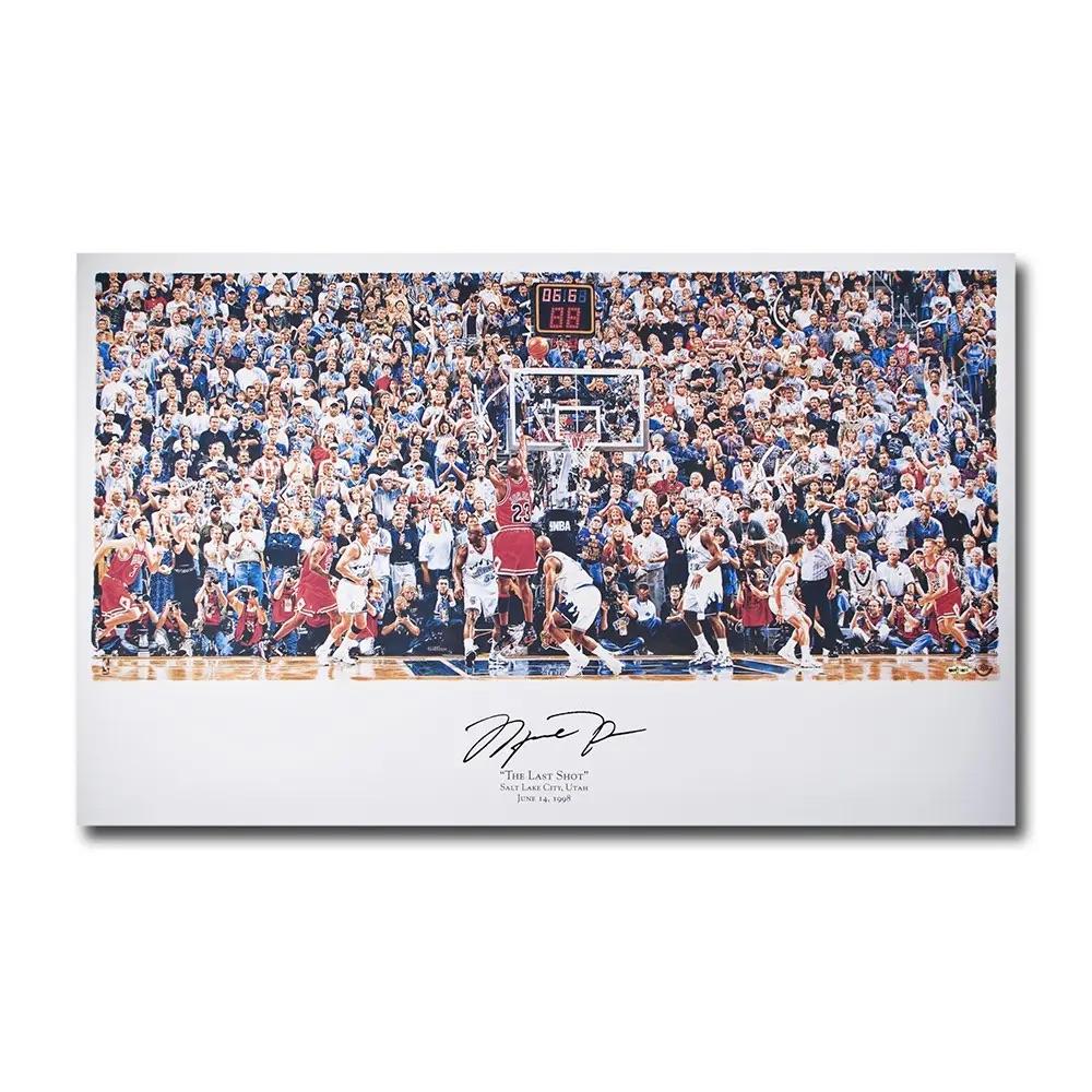 Michael Jordan Signed Bulls "The Last Shot" 22"x 36" Print (UDA) at PristineAuction.com Michael Jordan Signed Bulls "The Last Shot" 22"x 36" Print (UDA) at PristineAuction.com