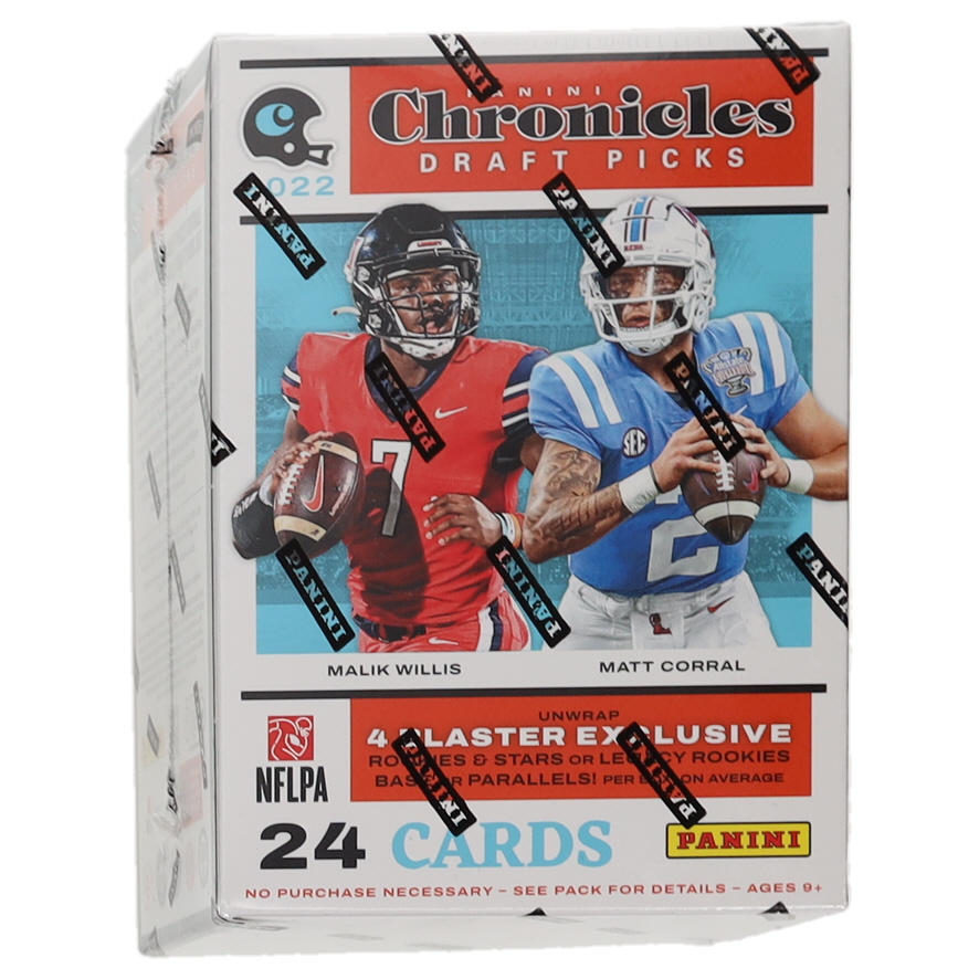2022 Panini Chronicles Draft Picks Football Blaster Box with (6) Packs at PristineAuction.com 2022 Panini Chronicles Draft Picks Football Blaster Box with (6) Packs at PristineAuction.com