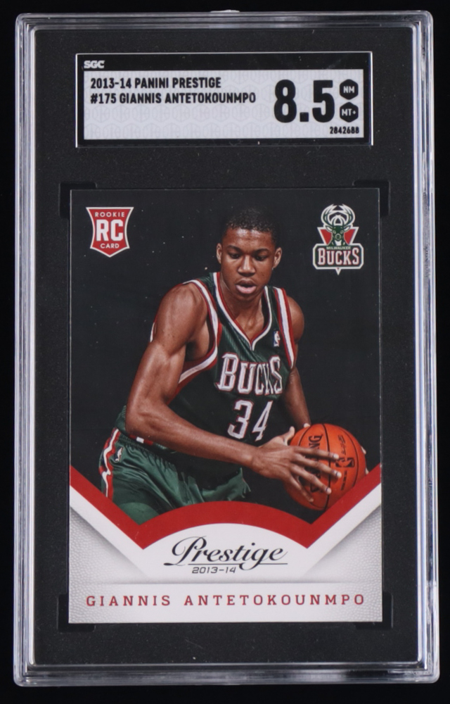 Giannis Antetokounmpo 2013-14 Prestige #175 RC (SGC 8.5) at PristineAuction.com Giannis Antetokounmpo 2013-14 Prestige #175 RC (SGC 8.5) at PristineAuction.com