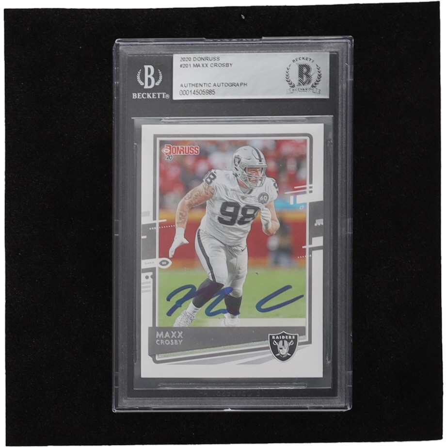 Maxx Crosby Signed 2020 Donruss #201 (BGS) at PristineAuction.com Maxx Crosby Signed 2020 Donruss #201 (BGS) at PristineAuction.com