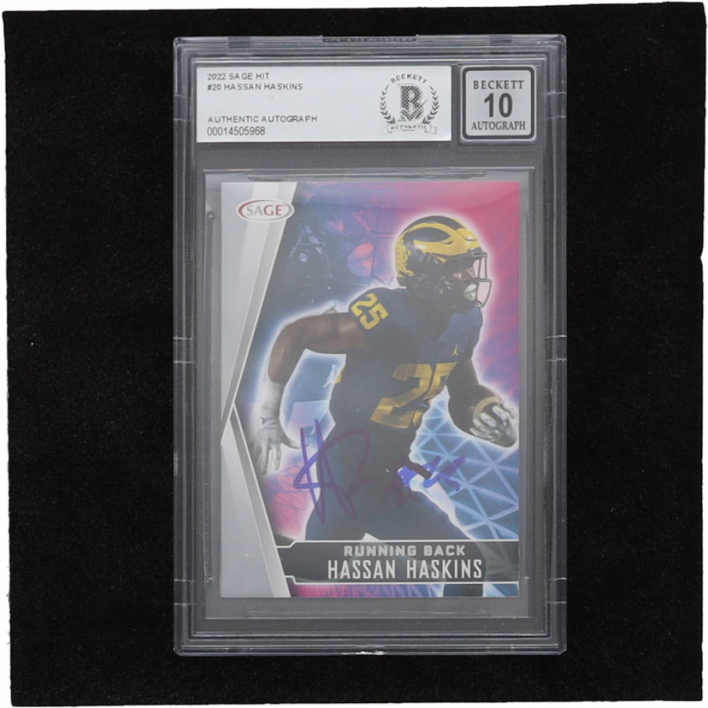 Hassan Haskins Signed 2022 SAGE HIT #20 RC (BGS) | Pristine Auction