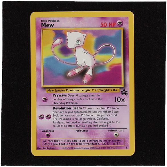 Mew 1999-02 Pokemon Wizards of the Coast Black Star Promos #8 at PristineAuction.com Mew 1999-02 Pokemon Wizards of the Coast Black Star Promos #8 at PristineAuction.com