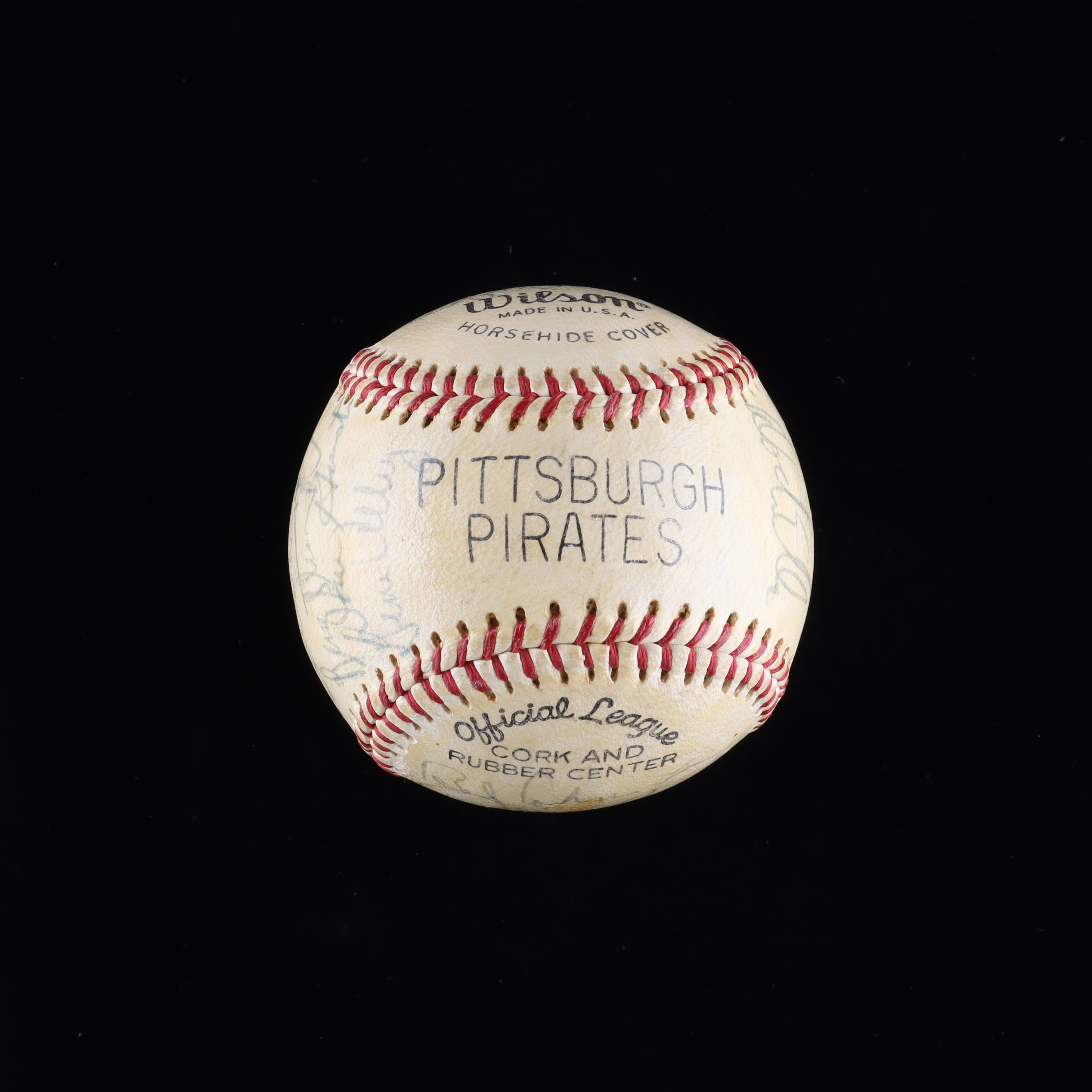 Pittsburgh Pirates Baseball Signed by (22) with Roberto Clemente, Bob Johnson, Charlie Sands, Bob Miller (PSA) at PristineAuction.com Pittsburgh Pirates Baseball Signed by (22) with Roberto Clemente, Bob Johnson, Charlie Sands, Bob Miller (PSA) at PristineAuction.com