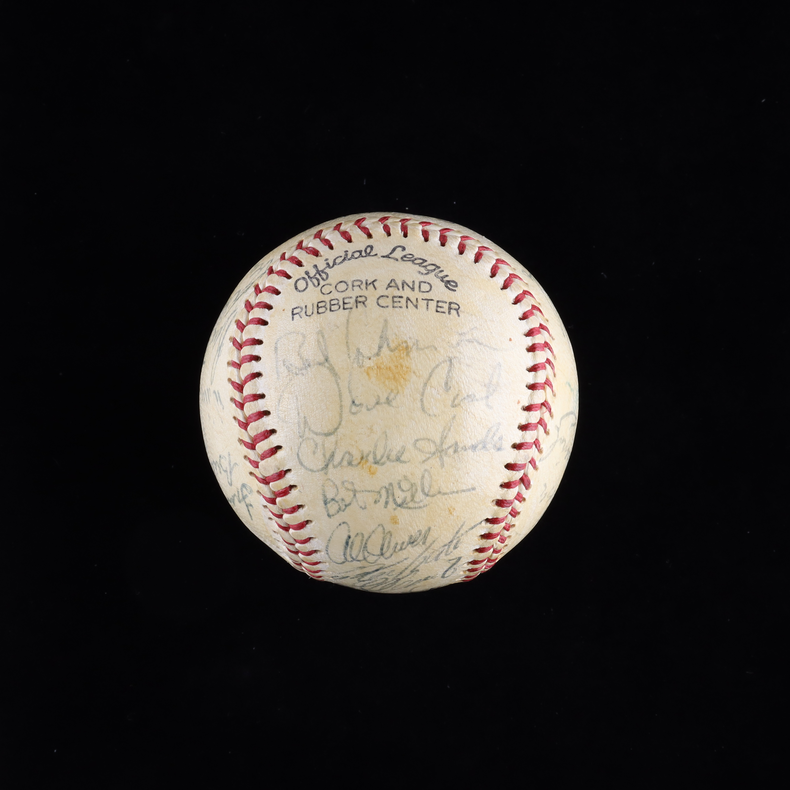 Pittsburgh Pirates Baseball Signed by (22) with Roberto Clemente, Bob Johnson, Charlie Sands, Bob Miller (PSA) at PristineAuction.com Pittsburgh Pirates Baseball Signed by (22) with Roberto Clemente, Bob Johnson, Charlie Sands, Bob Miller (PSA) at PristineAuction.com