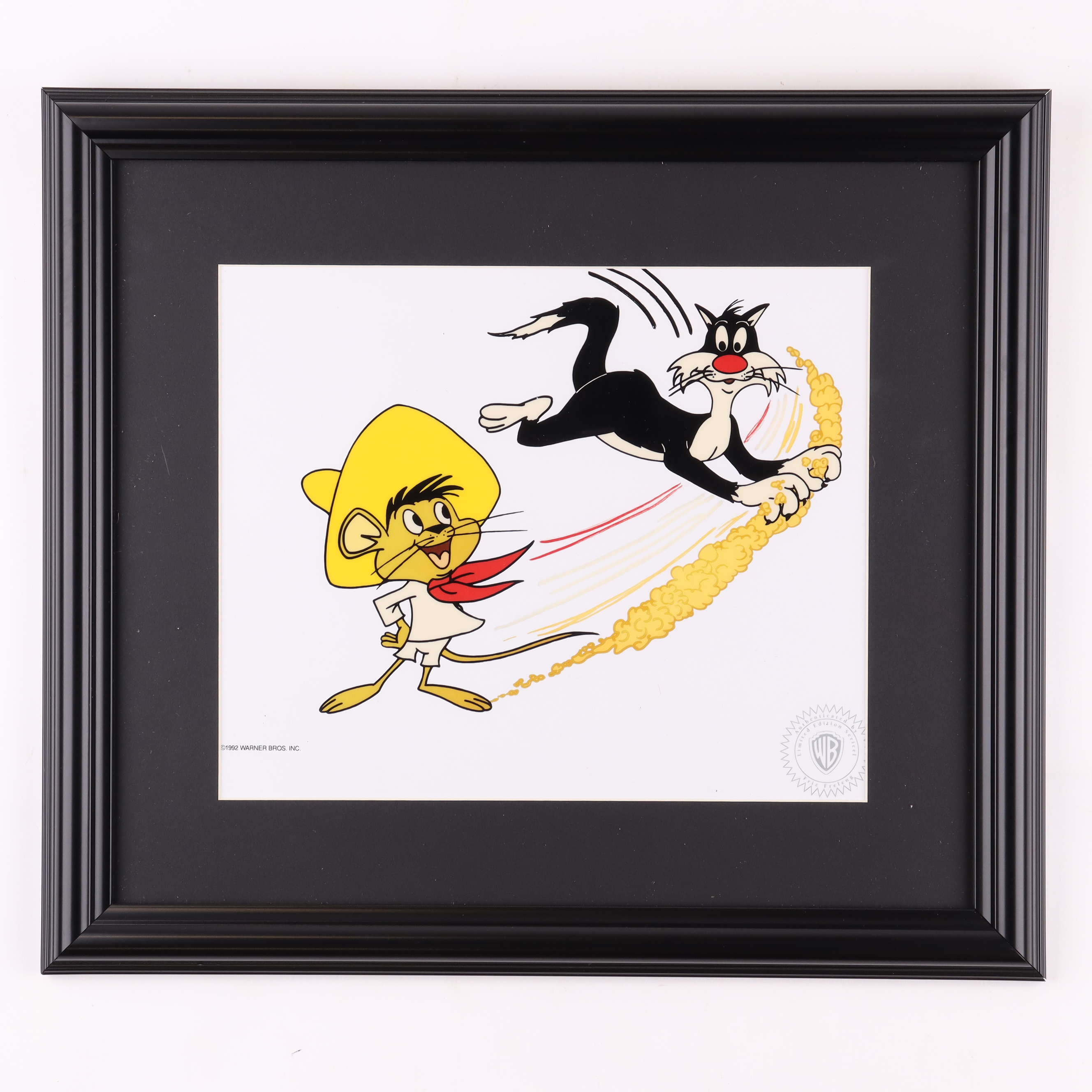 Warner Bros. 1992 "Looney Tunes" Custom Framed Animation Cel Display at PristineAuction.com Warner Bros. 1992 "Looney Tunes" Custom Framed Animation Cel Display at PristineAuction.com