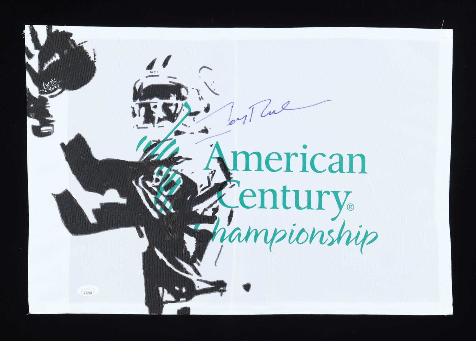 Jerry Rice Signed Golf Pin Flag with Original Art (JSA) | Pristine Auction