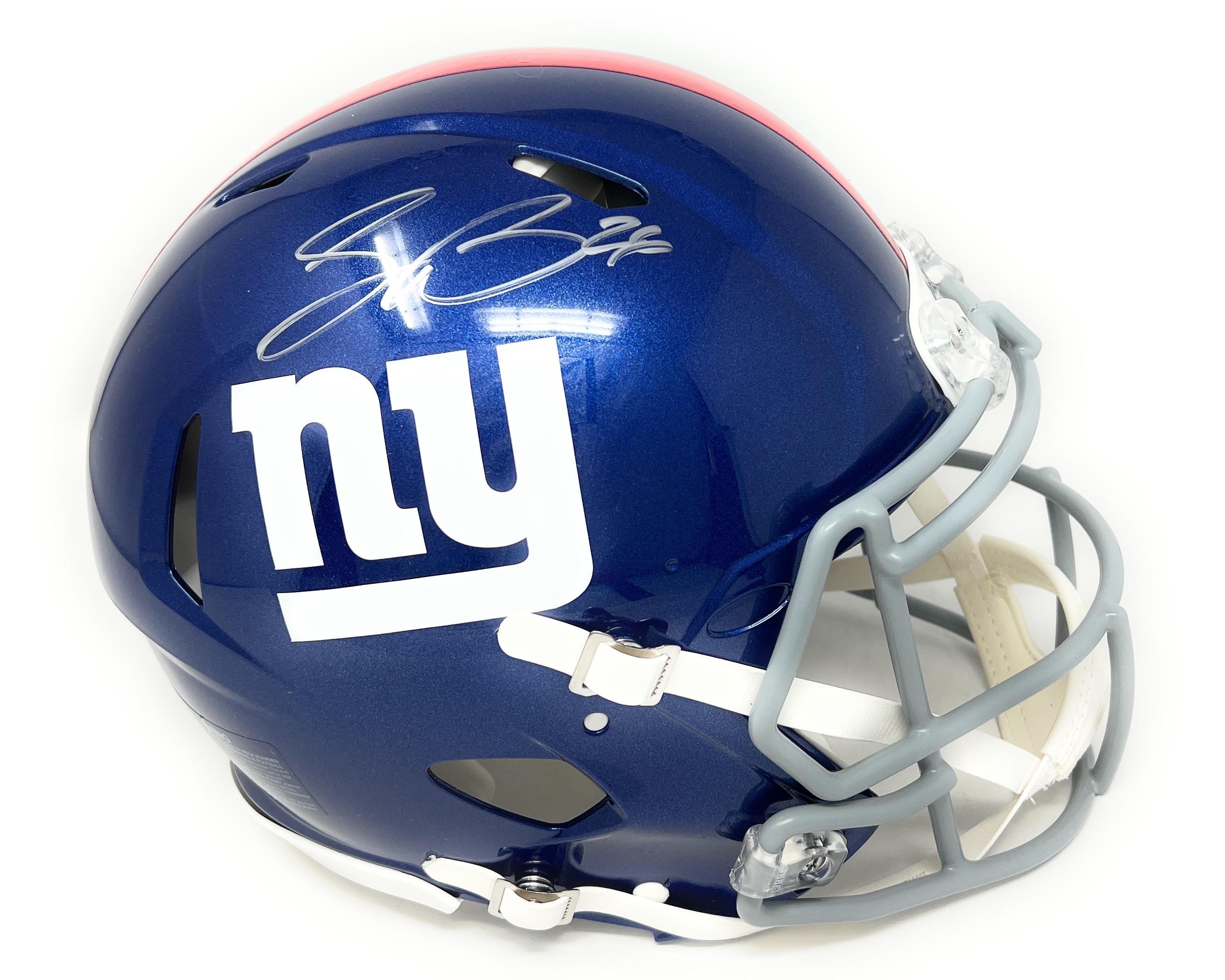 Saquon Barkley Signed Giants Full-Size Authentic On-Field Speed Helmet (Fanatics) at PristineAuction.com Saquon Barkley Signed Giants Full-Size Authentic On-Field Speed Helmet (Fanatics) at PristineAuction.com