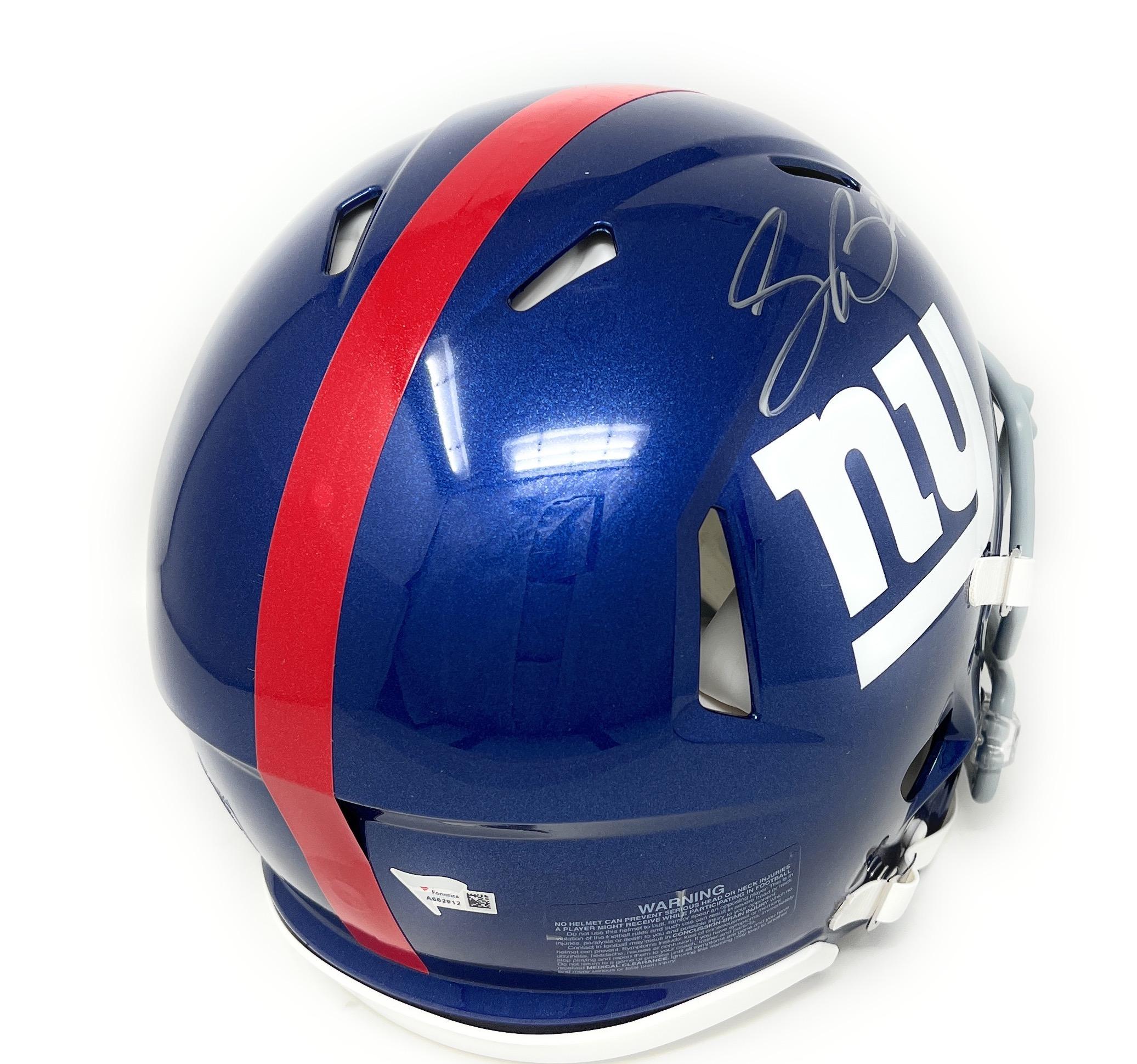 Saquon Barkley Signed Giants Full-Size Authentic On-Field Speed Helmet (Fanatics) at PristineAuction.com Saquon Barkley Signed Giants Full-Size Authentic On-Field Speed Helmet (Fanatics) at PristineAuction.com