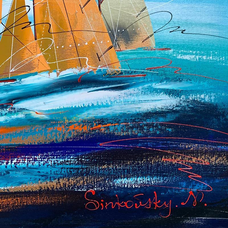 Natalia Sinkovsky Signed "Untitled" 29x53 Custom Framed Original Painting on Canvas (PA) at PristineAuction.com Natalia Sinkovsky Signed "Untitled" 29x53 Custom Framed Original Painting on Canvas (PA) at PristineAuction.com