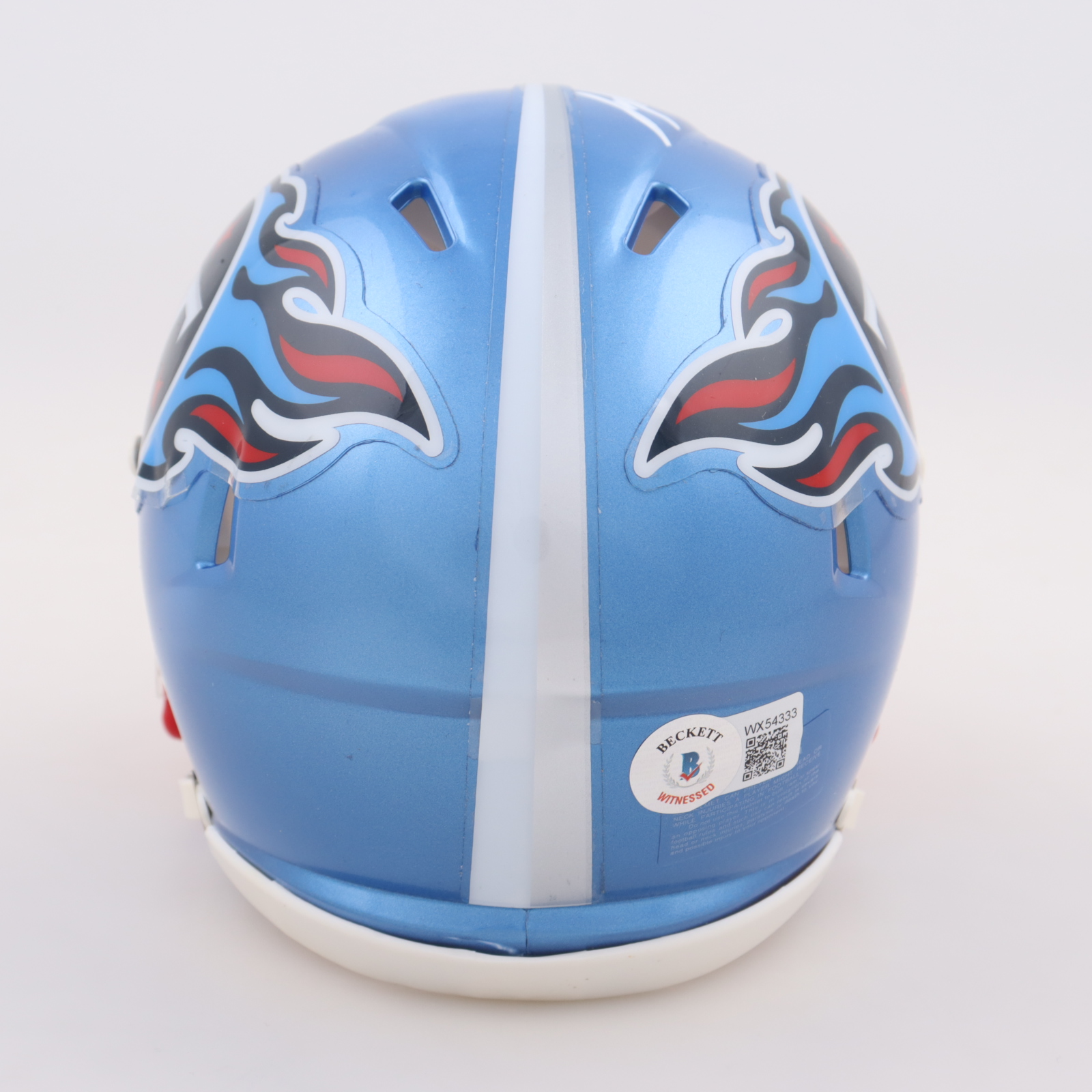 Treylon Burks Signed Titans Flash Alternate Speed Mini Helmet (Beckett) at PristineAuction.com Treylon Burks Signed Titans Flash Alternate Speed Mini Helmet (Beckett) at PristineAuction.com