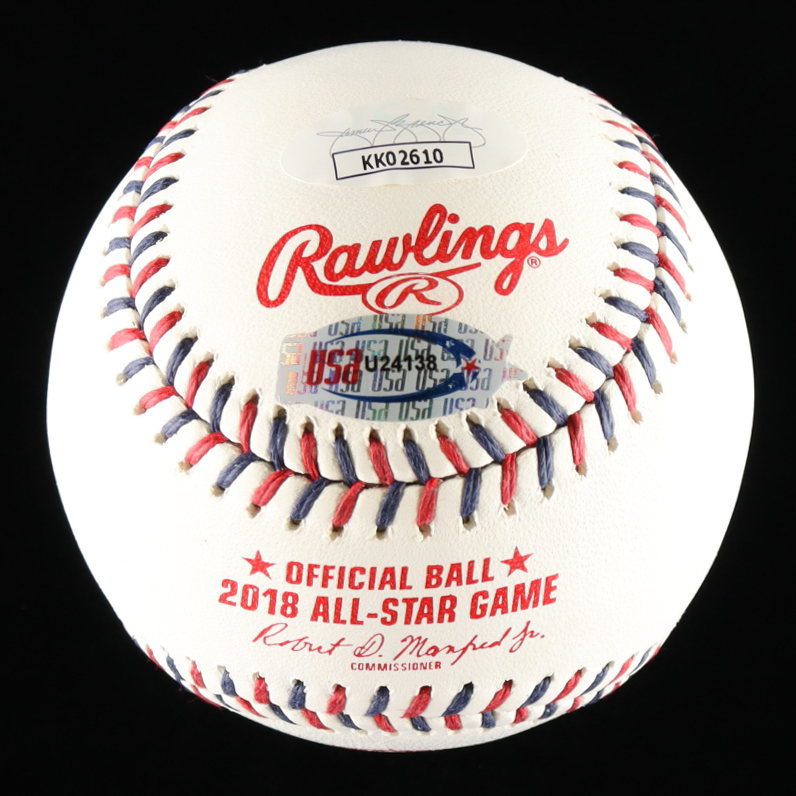 Ozzie Albies Signed 2018 All-Star Game Baseball Inscribed "1st ASG" (JSA & USA SM) at PristineAuction.com Ozzie Albies Signed 2018 All-Star Game Baseball Inscribed "1st ASG" (JSA & USA SM) at PristineAuction.com