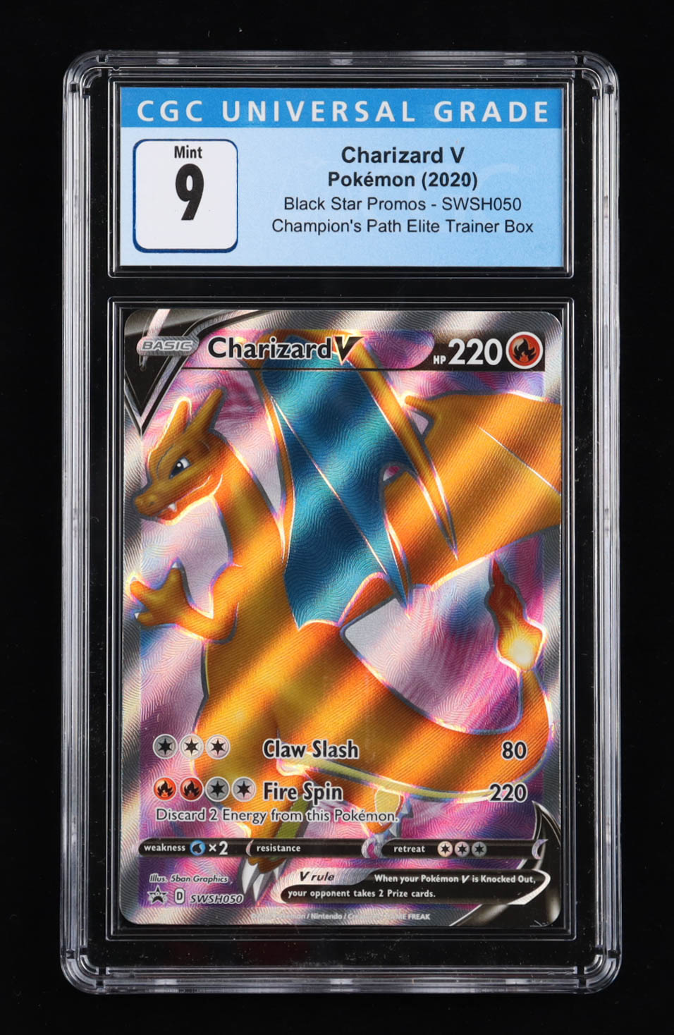 Charizard V Pokemon 2020 Sword & Shield Promo SWSH#50 (CGC 9) at PristineAuction.com Charizard V Pokemon 2020 Sword & Shield Promo SWSH#50 (CGC 9) at PristineAuction.com