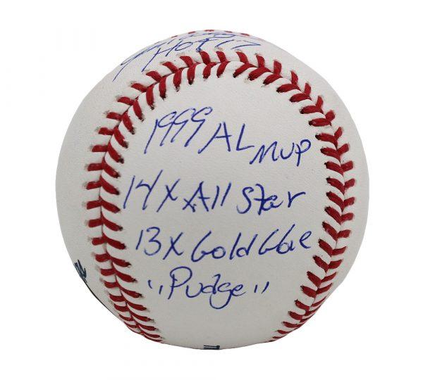 Ivan "Pudge" Rodriguez Signed OML Baseball With Multiple Career Stat Inscriptions (Beckett) at PristineAuction.com Ivan "Pudge" Rodriguez Signed OML Baseball With Multiple Career Stat Inscriptions (Beckett) at PristineAuction.com
