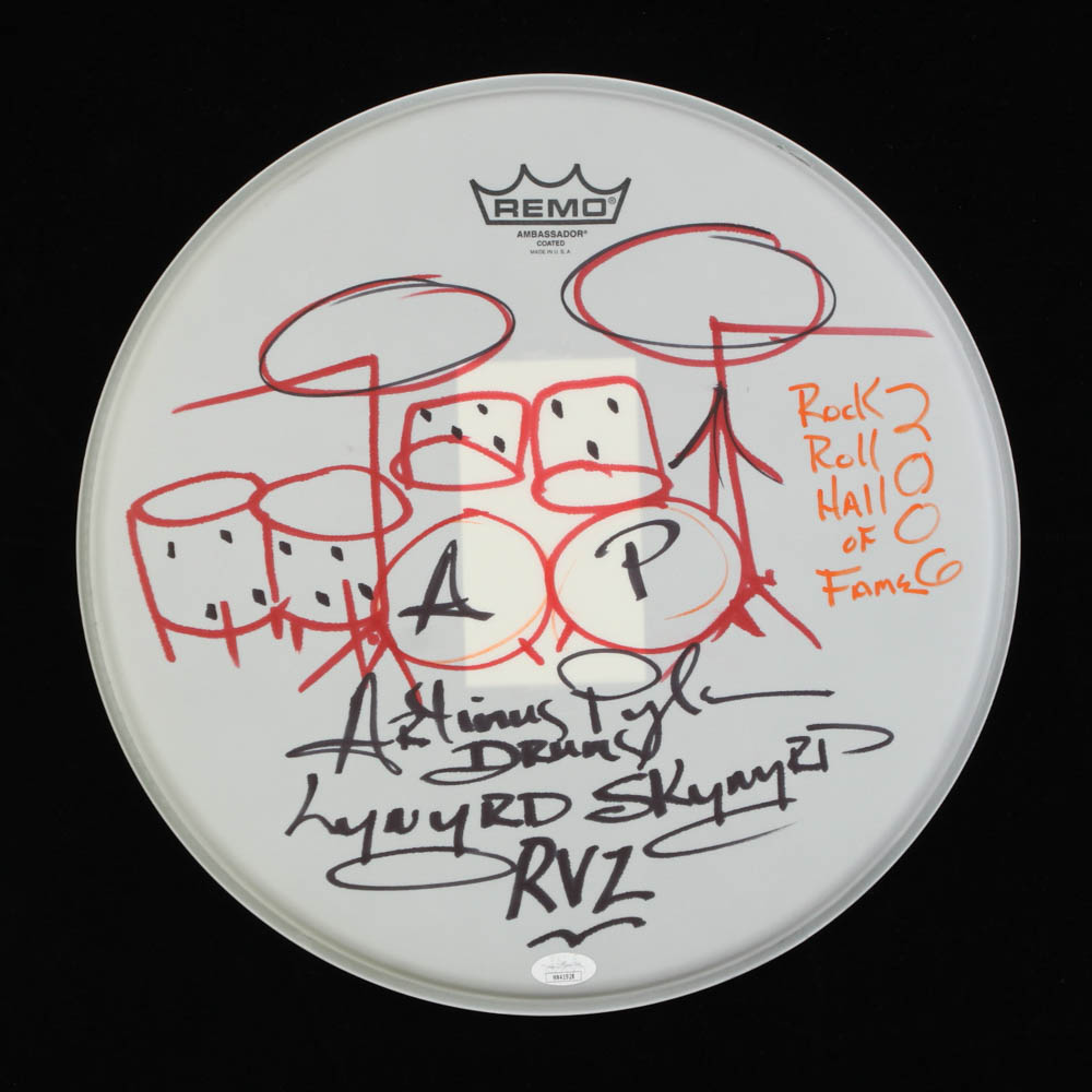 Artimus Pyle Signed 12.5" Drum Head Inscribed "AP", "Drums", "Lynyrd Skynyrd", "RVZ" & "Rock Roll Hall of Fame 2006" with Hand Drawn Sketch (JSA) at PristineAuction.com Artimus Pyle Signed 12.5" Drum Head Inscribed "AP", "Drums", "Lynyrd Skynyrd", "RVZ" & "Rock Roll Hall of Fame 2006" with Hand Drawn Sketch (JSA) at PristineAuction.com