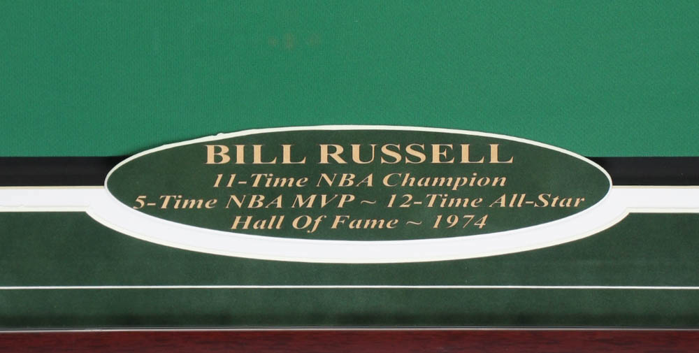 Bill Russell Signed Custom Framed Jersey Display Inscribed "5x MVP" & "11x Champs" (JSA) at PristineAuction.com Bill Russell Signed Custom Framed Jersey Display Inscribed "5x MVP" & "11x Champs" (JSA) at PristineAuction.com