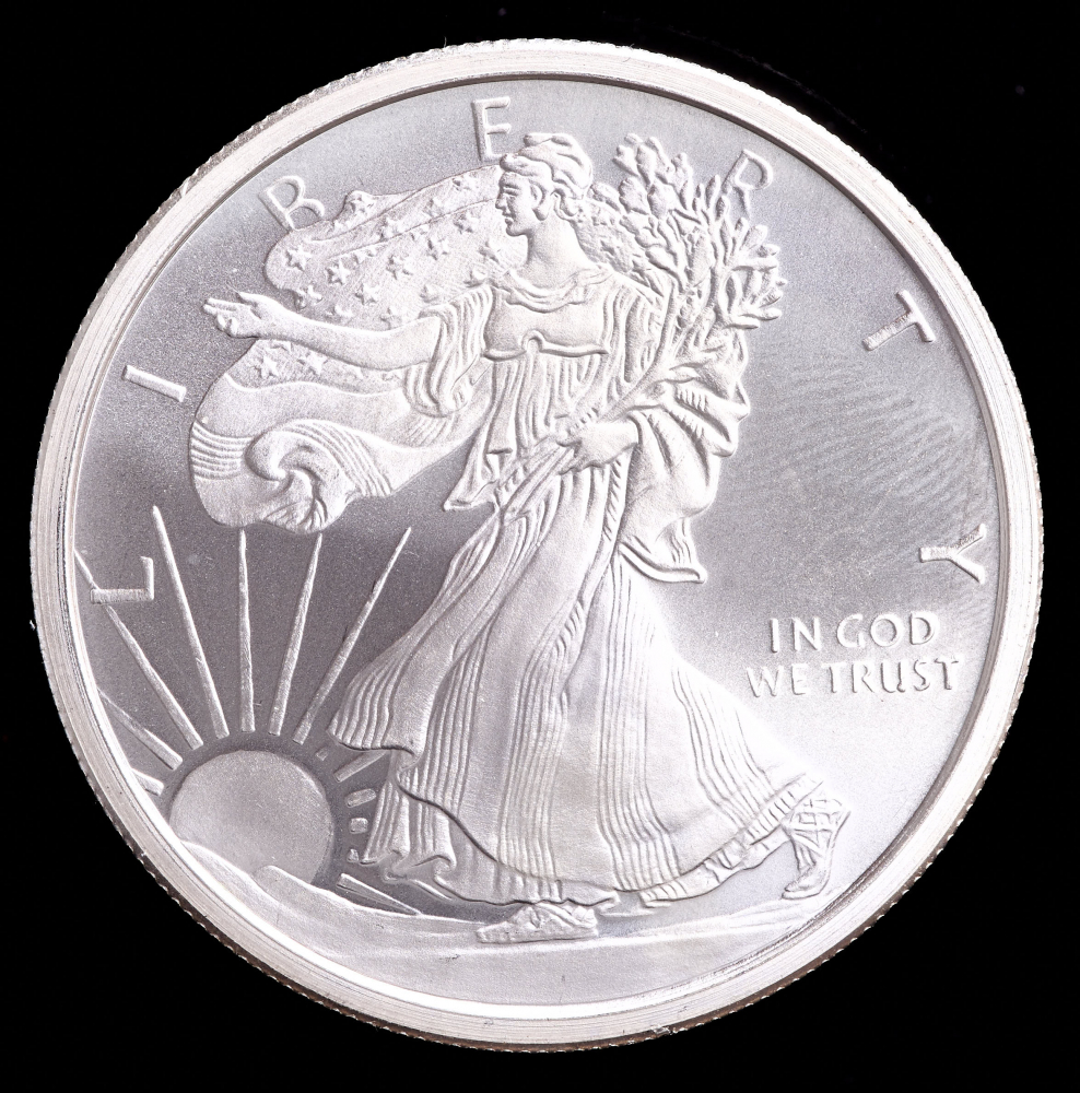 5 Troy Oz .999 Fine Silver Walking Liberty Round - Golden State Mint - In Capsule